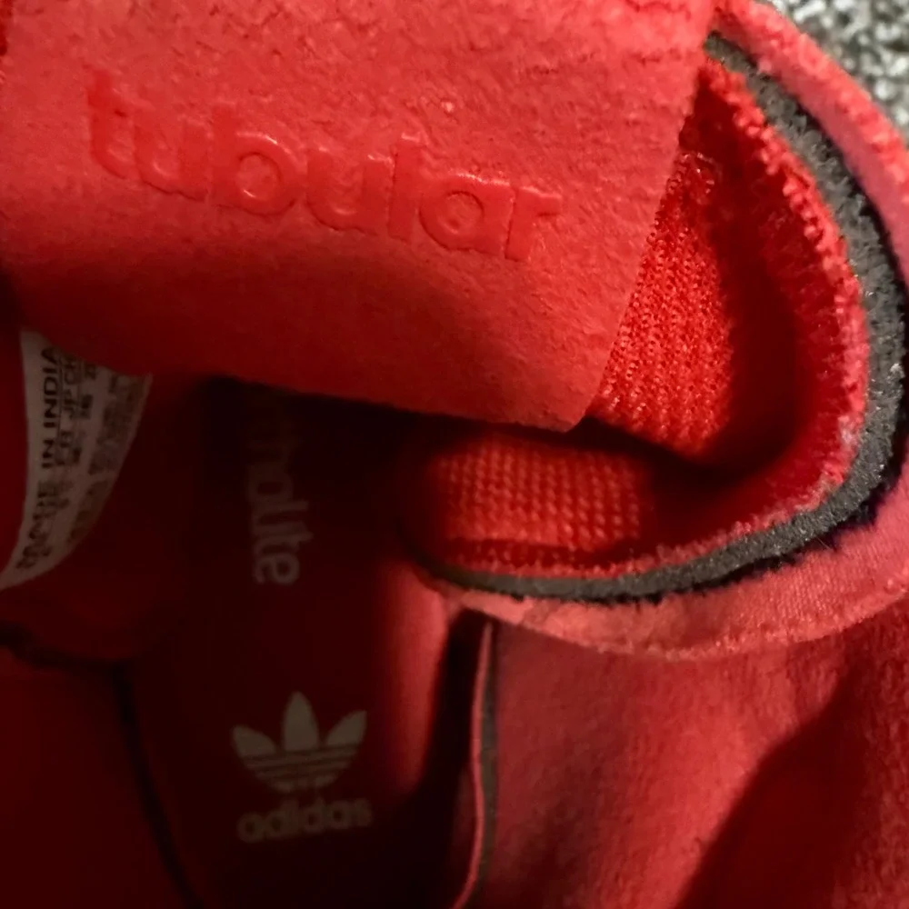 Adidas Ortholite Tubular Invader Strap Red Suede High Top‎ Sneakers US6